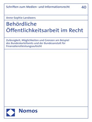 cover image of Behördliche Öffentlichkeitsarbeit im Recht